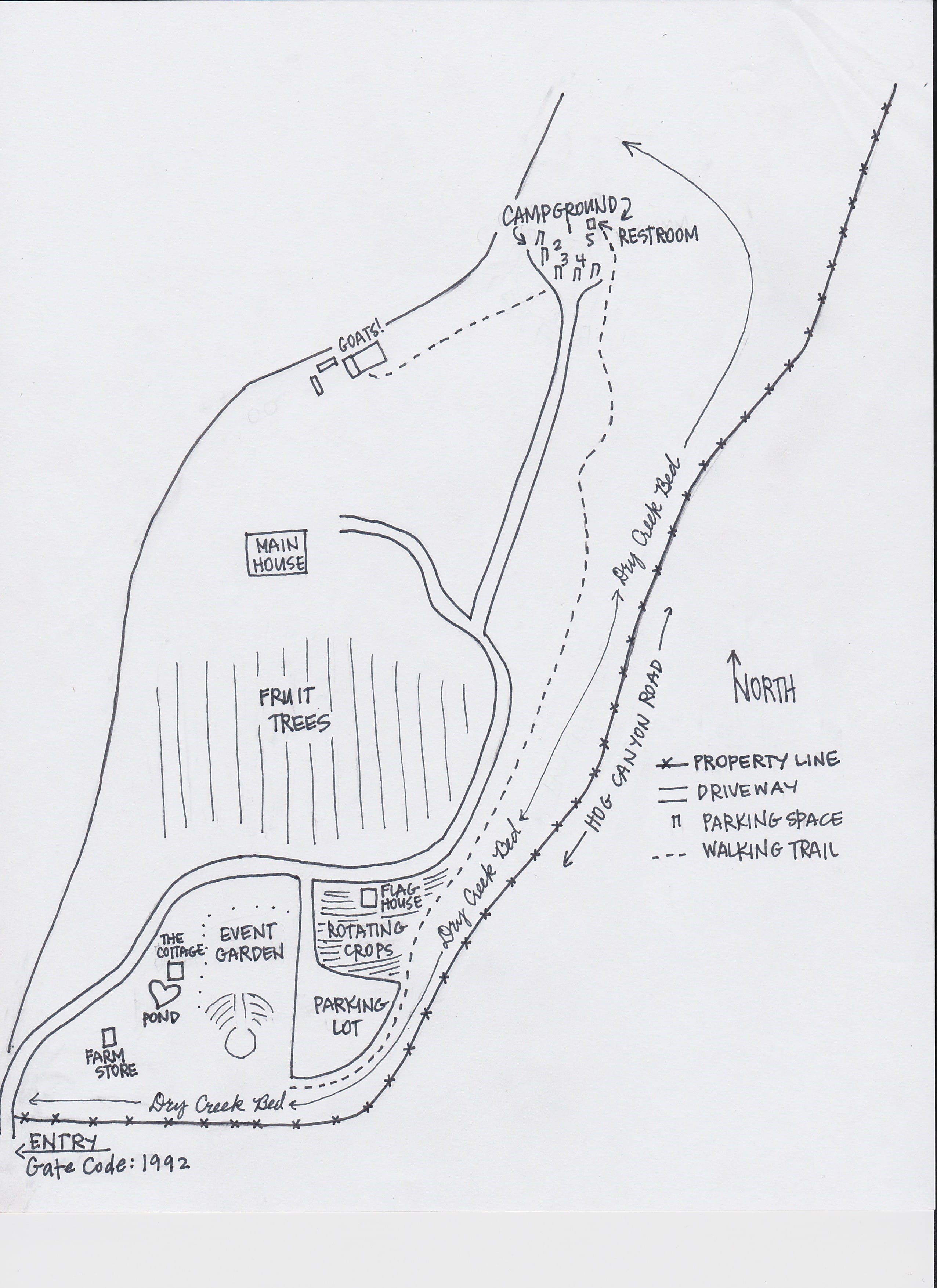 hipcamp site map Hartley Farms